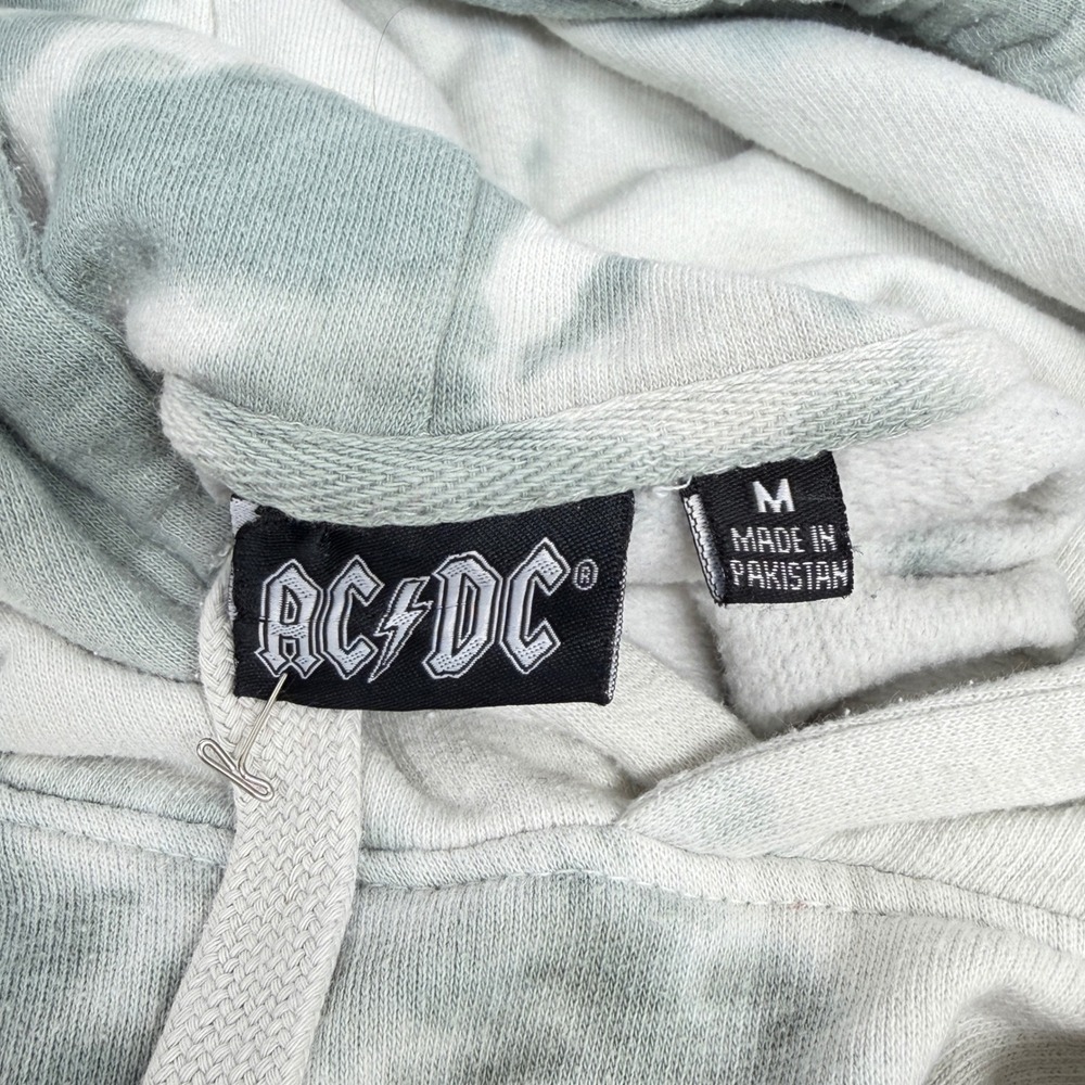 AC/DC High Voltage Rock N Roll Cropped Hoodie Tie Dye Women's M - Picture 3 of 4